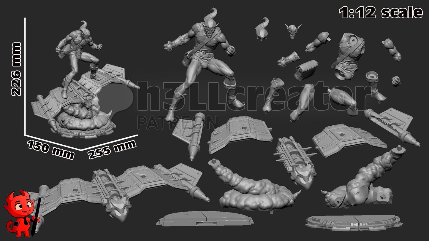 Green Goblin from Spider Man (fan art) | Full Model or Bust | Miniature scale 1:12 | h3LL Creator | DIY Model Kit