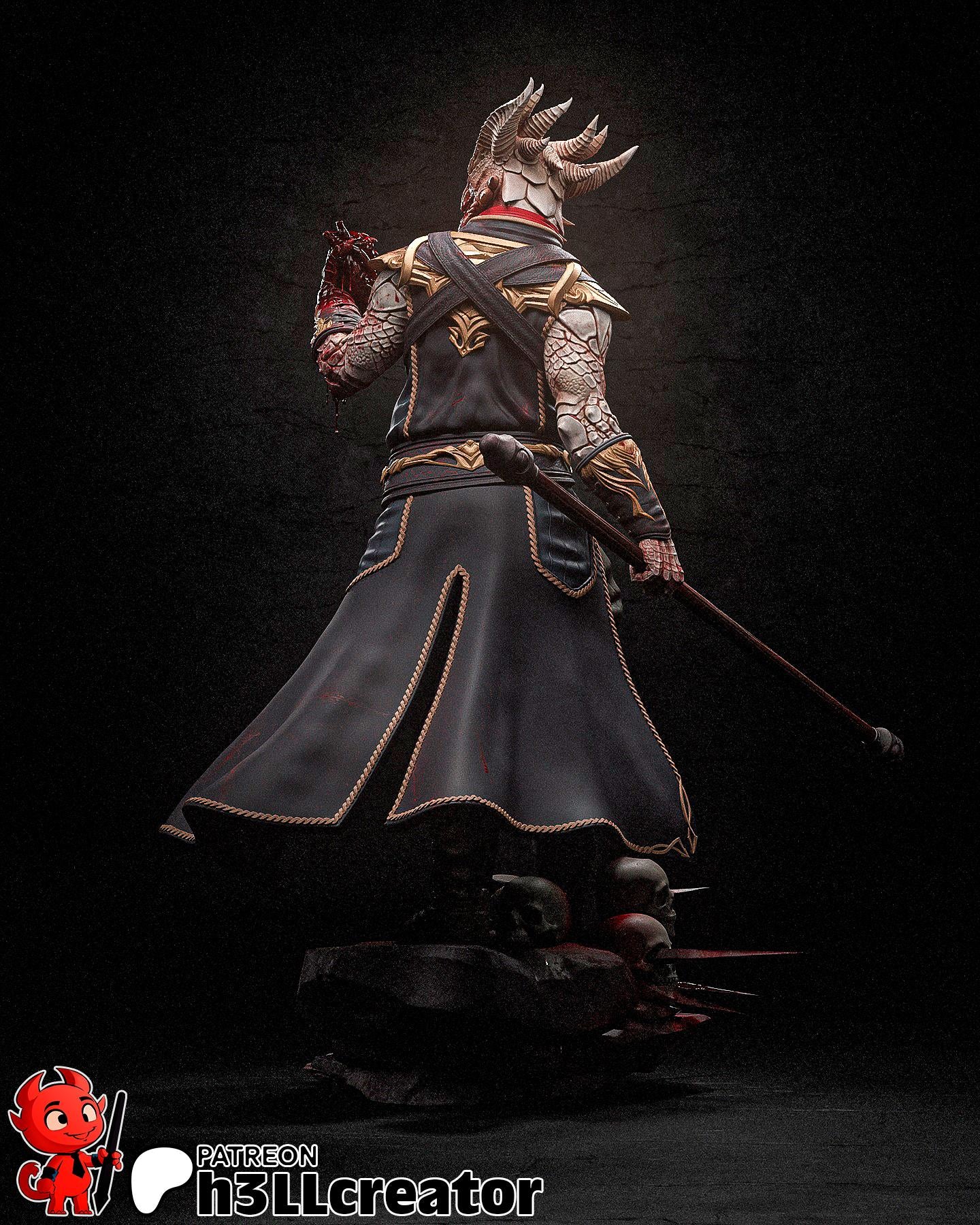 Dark Urge from Baldurs Gate 3 (fan art) | Full Model or Bust | Miniature scale 1:12 | h3LL Creator | DIY Model Kit