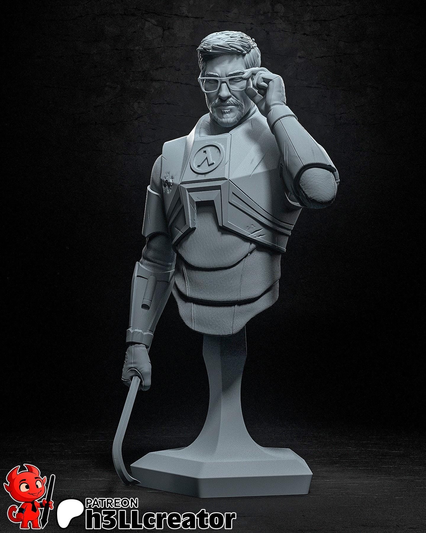 Gordon Freeman from Half Life 2 (fan art) | Full Model or Bust | Miniature scale 1:12 | h3LL Creator | DIY Model Kit
