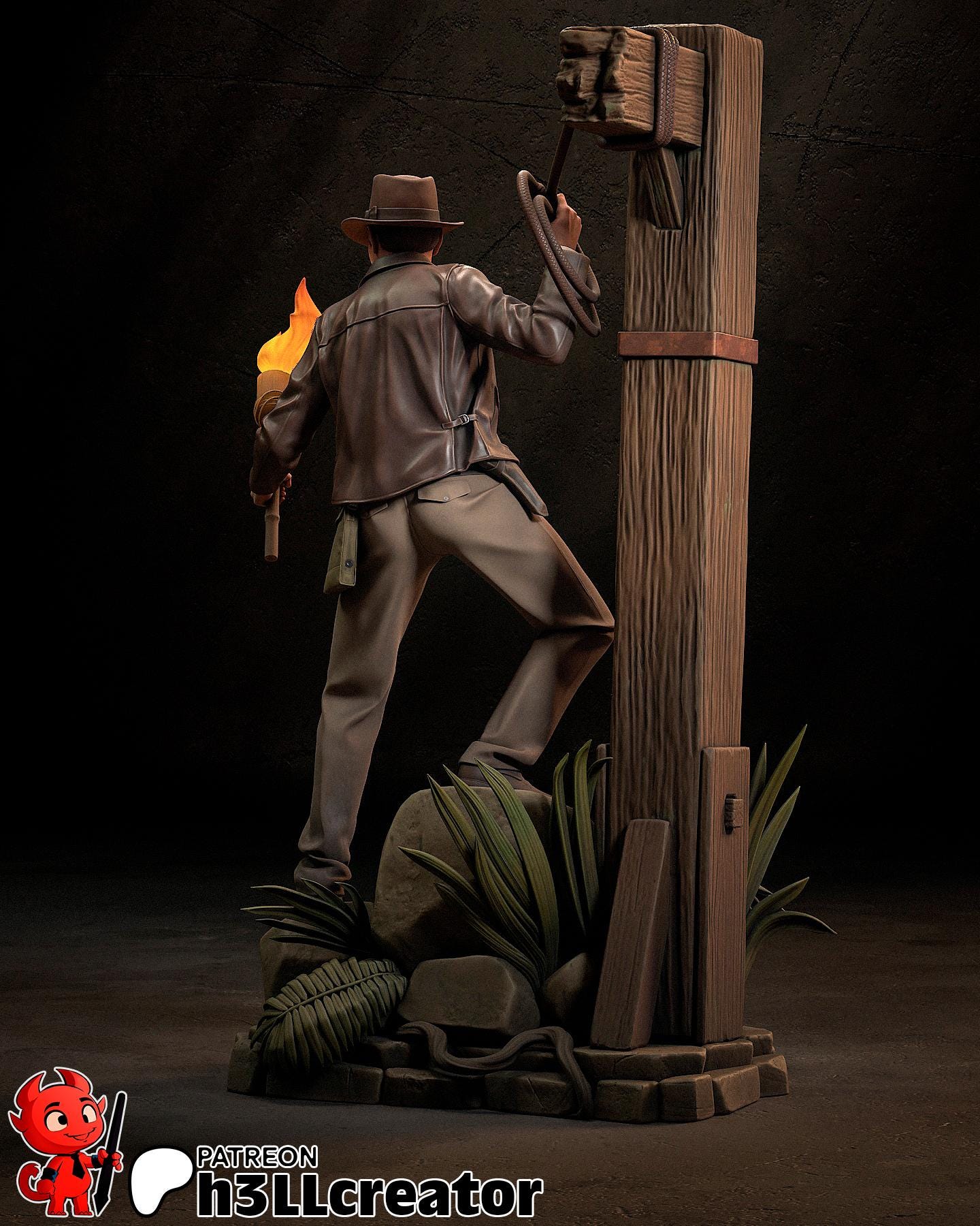 Indiana Jones from Indiana Jones and the Great Circle (fan art) | Full Model or Bust | Miniature scale 1:12 | h3LL Creator | DIY Model Kit