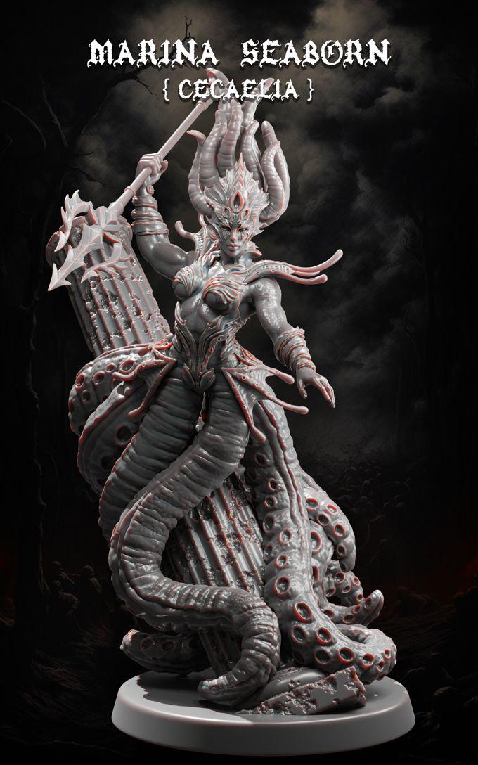 Mystical Beauties: A Collection of Female 3D Miniatures - 32mm / 75mm / 100mm Resin Figures for RPG