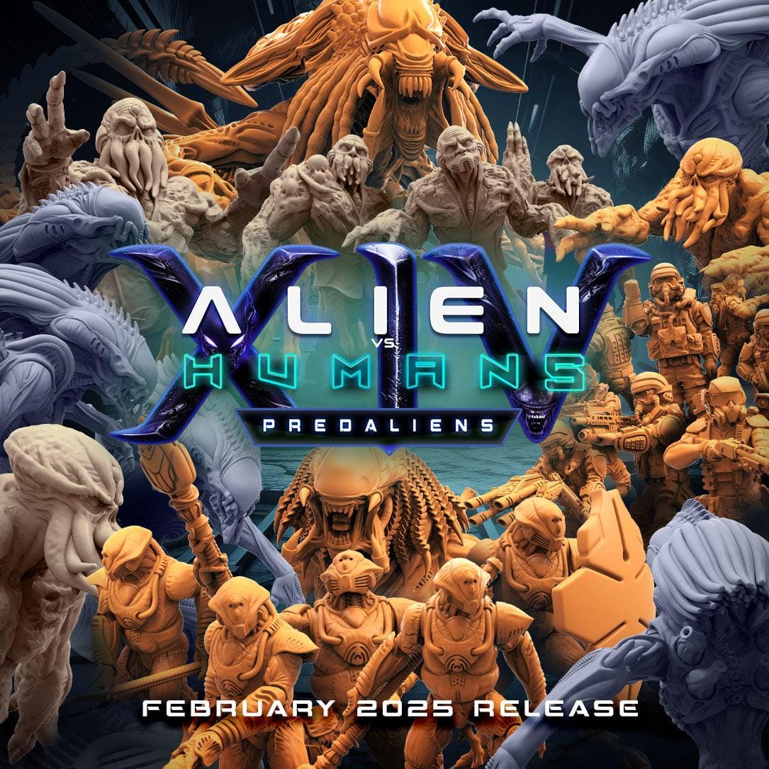 Aliens Vs Humans - Predaliens - Xeno Predalien Queen, Papsikels, 32mm Mini