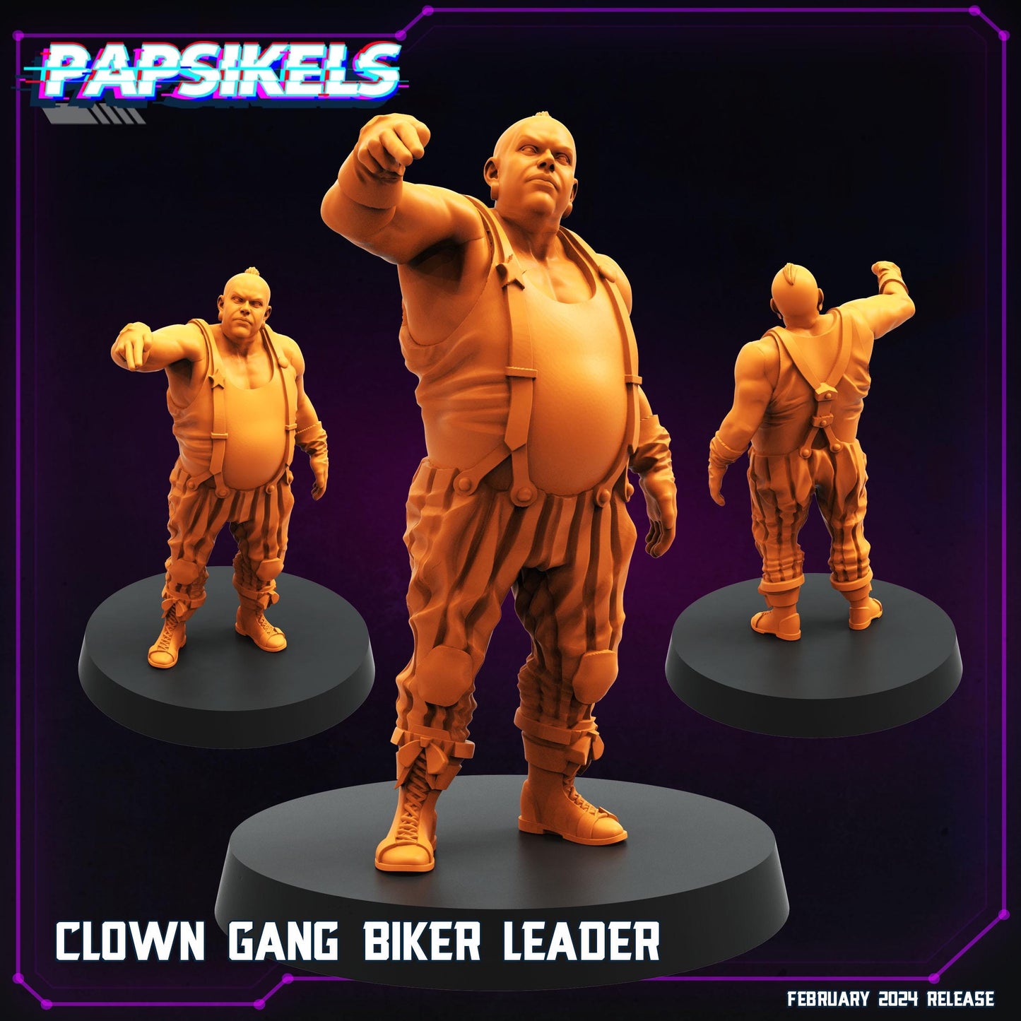 Cyberpunk, Clown Gang Biker Leader , Papsikels, 32mm Mini