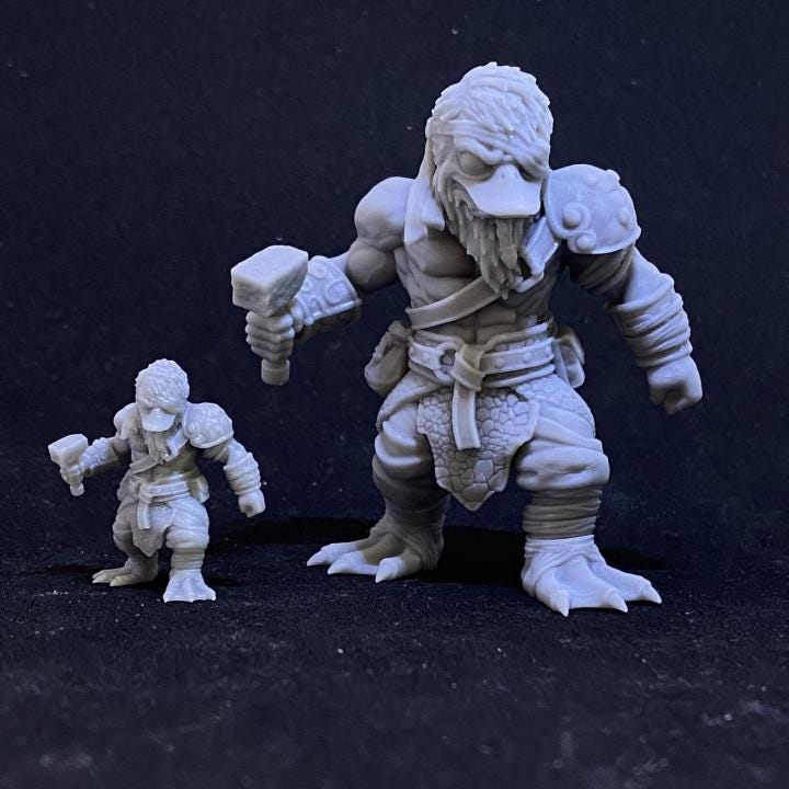 Flavio The One Eyed Mallard Artisan | Papsikels, Resin Miniature - Tabletop miniature - Fantasy Miniature - 32mm or 75mm