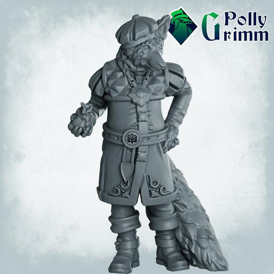 Lupin set half-beast Noble merchant sheriff  - Fox Man- Fantasy historic miniatures for tabletop games. 28mm / 32mm Resin Figures for RPG
