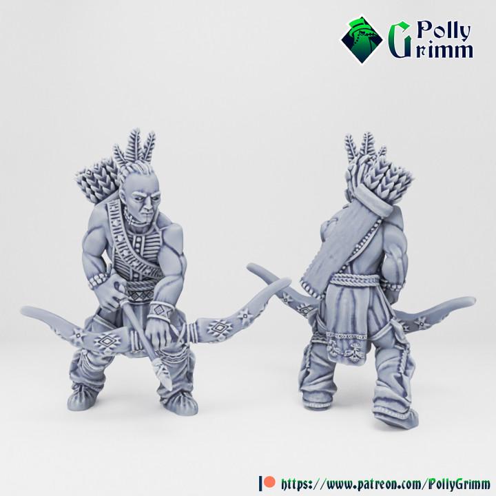 Wild west set. Native American Warriors Set 2 - Fantasy historic miniatures for tabletop games. 28mm / 32mm Resin Figures for RPG