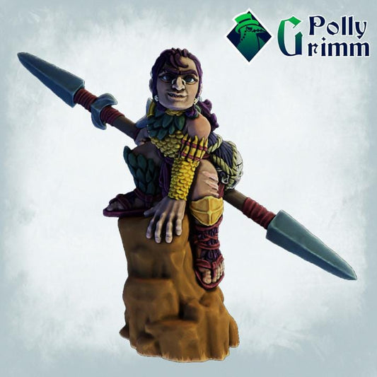 Halfling, hobbit barbarian girl - Fantasy historic miniatures for tabletop games. 28mm / 32mm Resin Figures for RPG