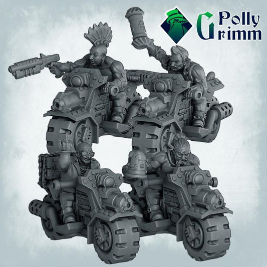 Galaxy Dwarves set - Sci-fi tabletop miniatures for tabletop games. 28mm / 32mm Resin Figures for RPG