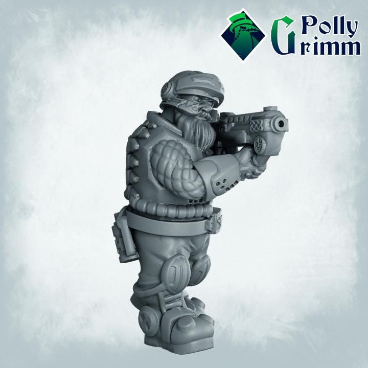 Dwarves set. Space Rocks! Dwarf Miners Set 1 - Sci-fi tabletop miniature. 28mm / 32mm Resin Figures for RPG