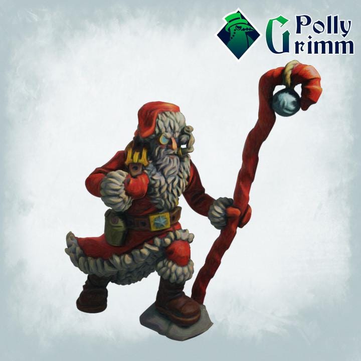 Original St Nicholas fantasy Santa miniature render