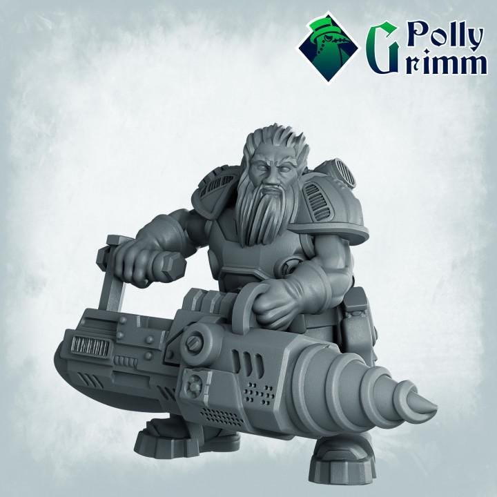 Galaxy Dwarves set. Space Rocks! Dwarf miner Set 2 - Sci-fi tabletop miniature. 28mm / 32mm Resin Figures for RPG
