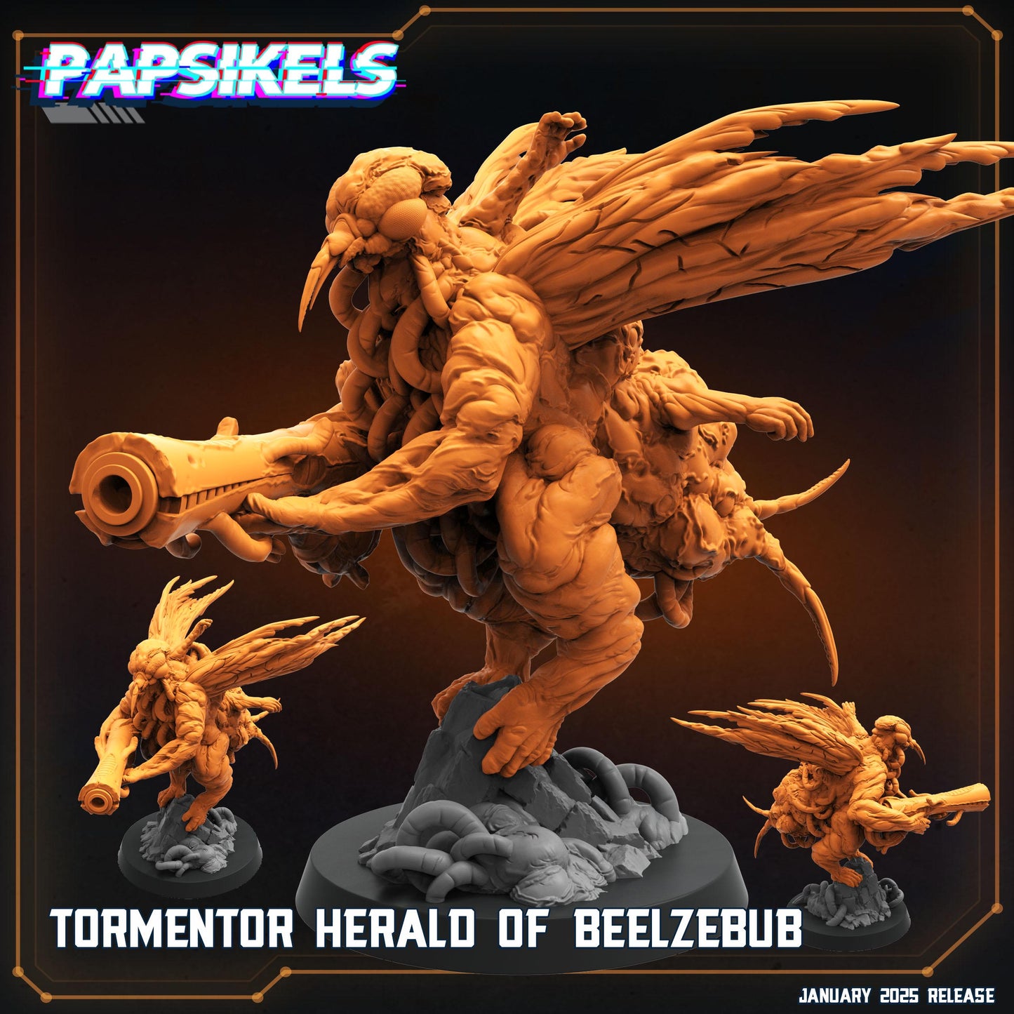 Tormentor Herald of Beelzebub | Trench Crusade | Papsikels Fantasy, Resin Miniature - Tabletop miniature - Fantasy Miniature - 32mm
