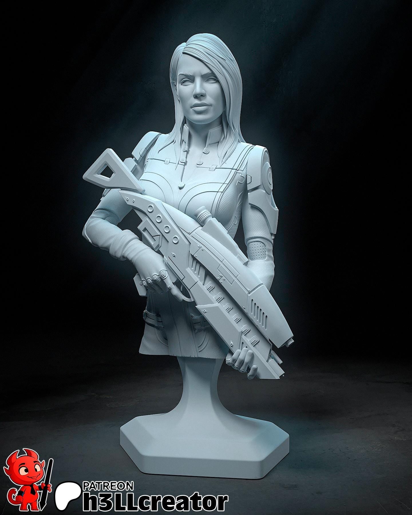 Ashley Williams from Mass Effect (fan art) | Miniature scale 1:15 | h3LL Creator | DIY Model Kit