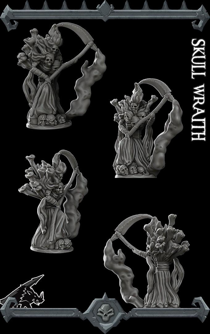 Skull Wraith | Undead Collection | Rocket Pig Games | Miniatures for tabletop games. 28mm to 32mm Resin for RPG, D&D, TTRPG