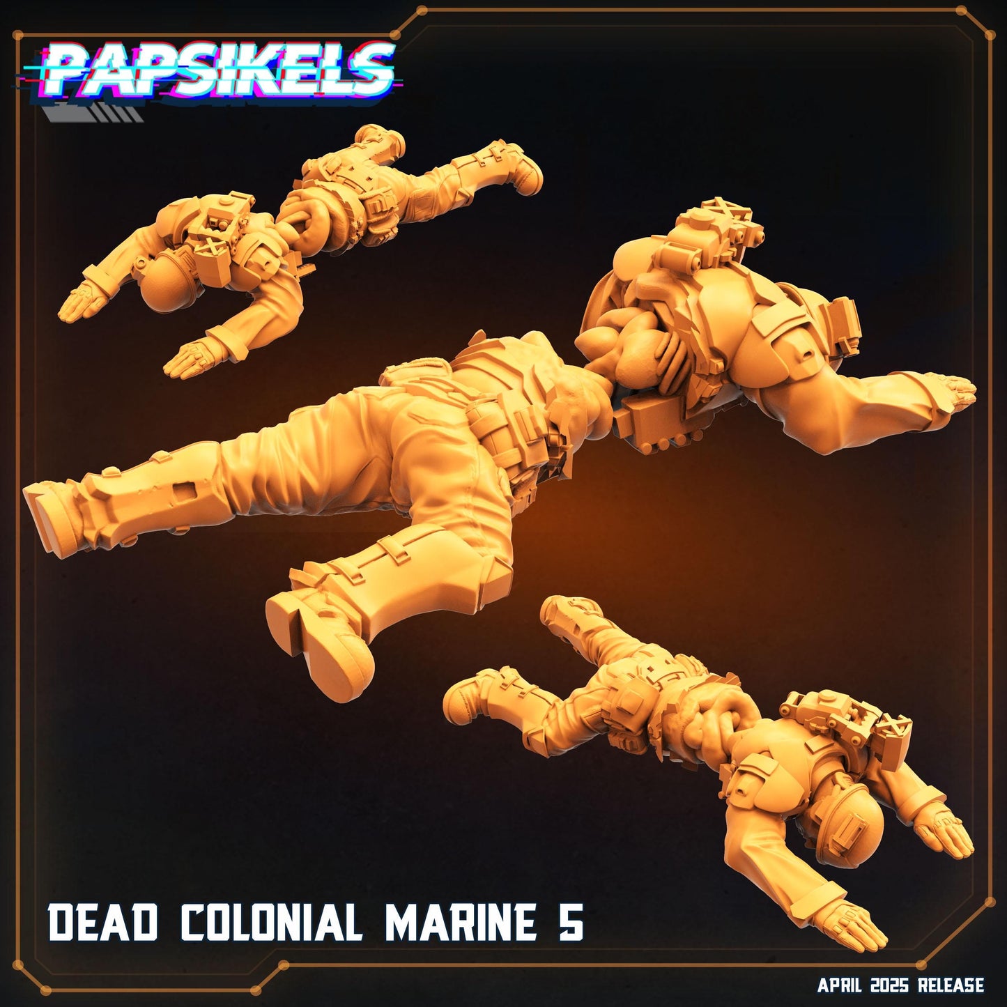 Aliens Vs Humans - Star Conflict - Dead Colonial Marines, Papsikels, 32mm Mini for TTRPG Gaming, Alien RPG