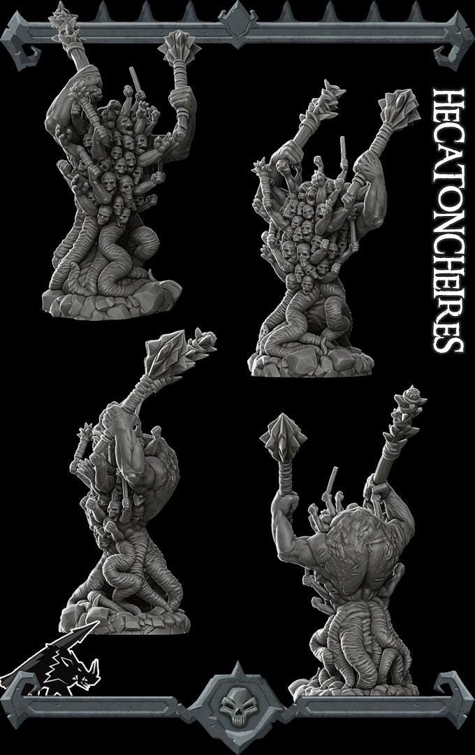 Hecatoncheires | Trolls and Giants Collection | Rocket Pig Games | Miniatures for tabletop games. 28mm to 32mm Resin for RPG, D&D, TTRPG