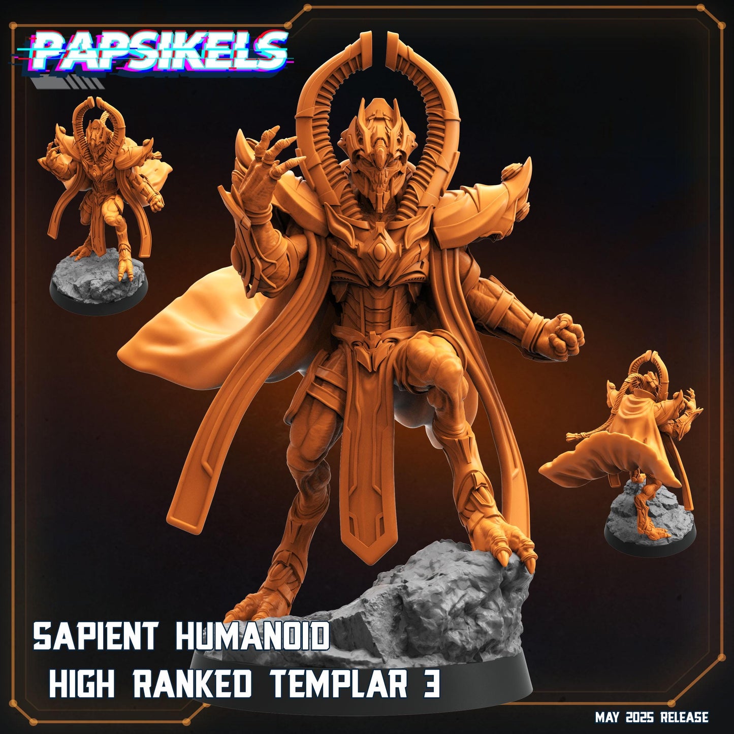 Aliens Vs Humans - Star Conflict - Sapient Humanoid High Ranked Templars - Starcraft - Papsikels, 32mm Mini for TTRPG Gaming, Alien RPG