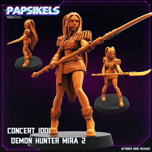 Concert Idol Demon Hunters – Mira, Rumi & Zoey | Cyberpunk Idol Squad | 28 mm / 32 mm Scale | Papsikels Miniatures