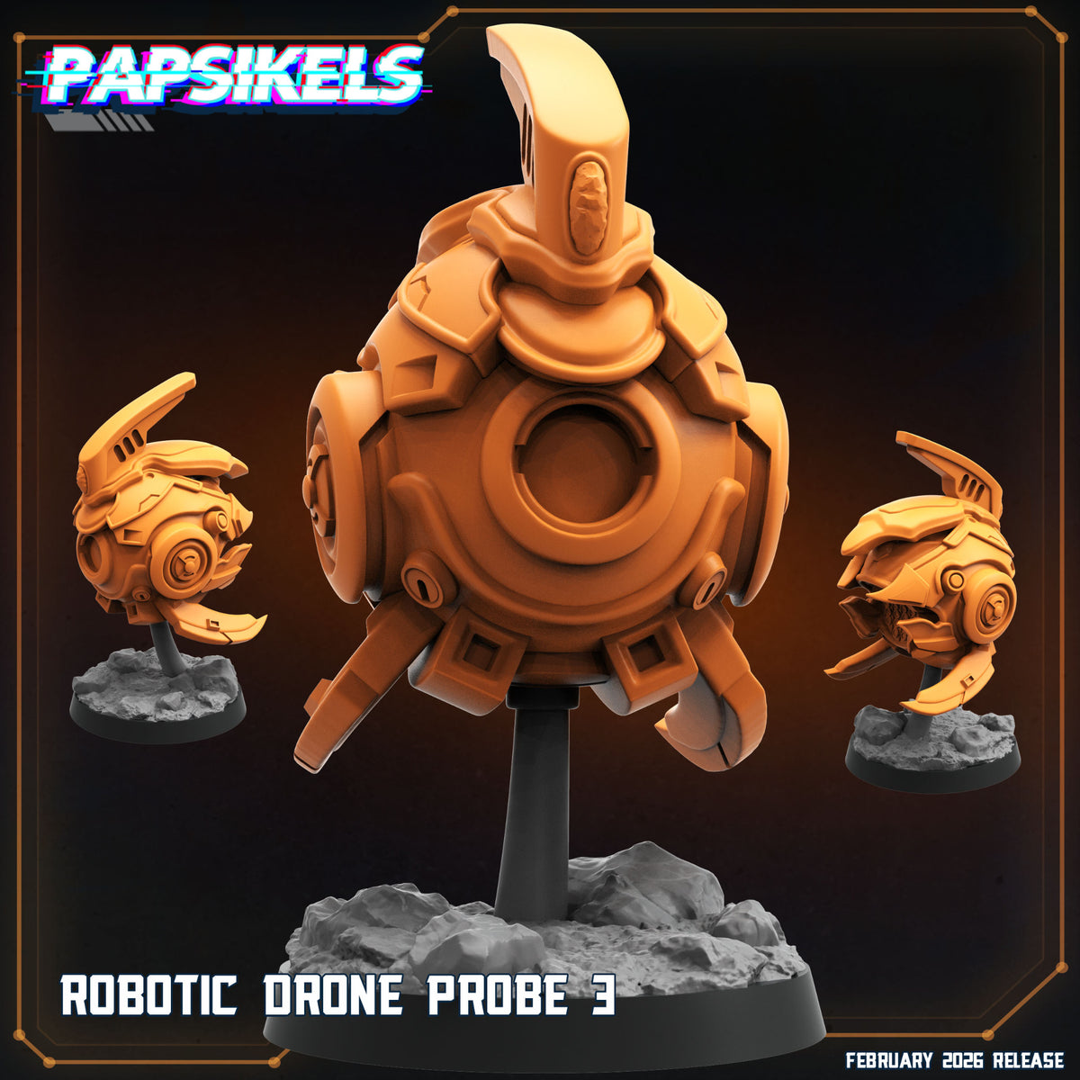 Robotic Drone Probe 3 Papsikels sci fi miniature