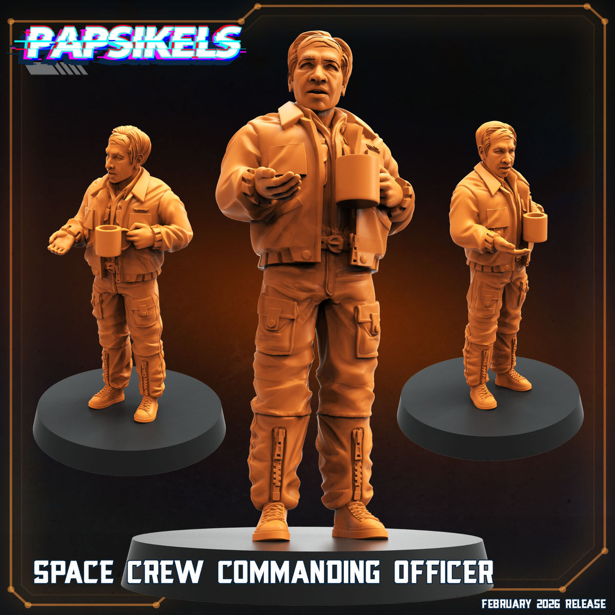 Zoya Zaveri Alien Earth inspired Papsikels sci fi commanding officer resin miniature promotional render