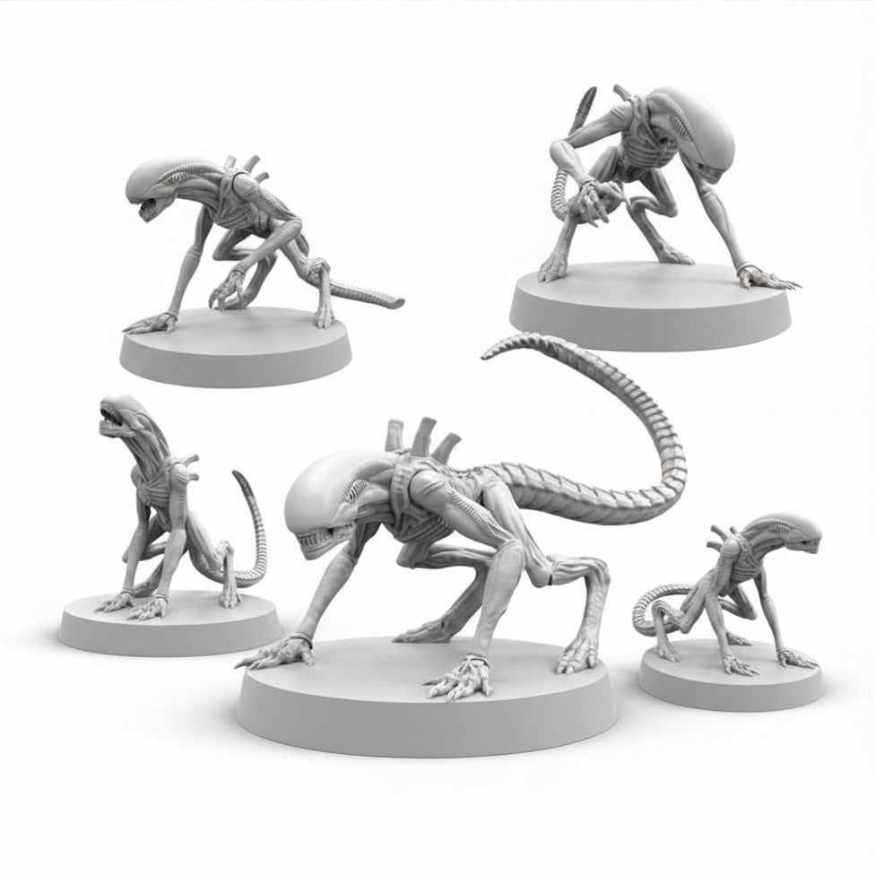 Alien Earth Adolescent Xenomorph Resin Miniature Set Sci Fi Horror Alien Creature 28mm 32mm Papsikels