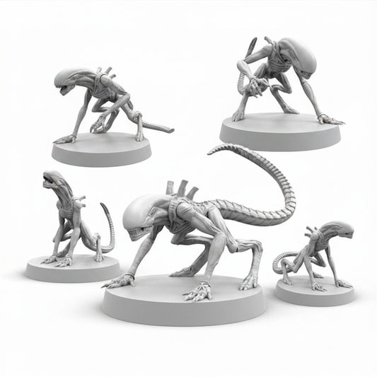 Alien Earth Adolescent Xenomorph Resin Miniature Set Sci Fi Horror Alien Creature 28mm 32mm Papsikels