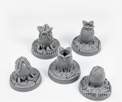 Xenomorph International Egg Miniatures: Set of 5 Papsikels 32mm Models for Alien RPG, Predator & Sci-Fi Gaming