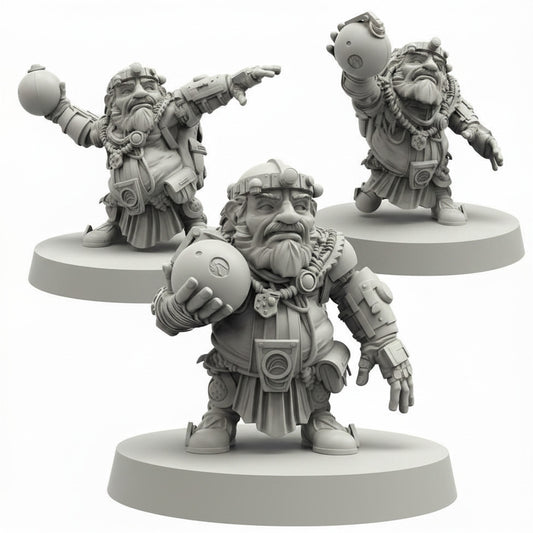 Cyberpunk Dwarf Bombers Papsikels Resin Miniatures