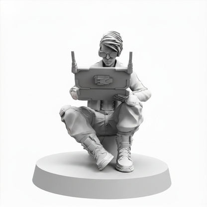Cyberpunk Netrunner Hacker Jilyan Miniature 32mm 28mm Sci-Fi RPG Resin Figure