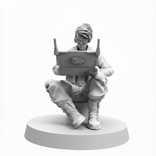 Cyberpunk Netrunner Hacker Jilyan Miniature 32mm 28mm Sci-Fi RPG Resin Figure