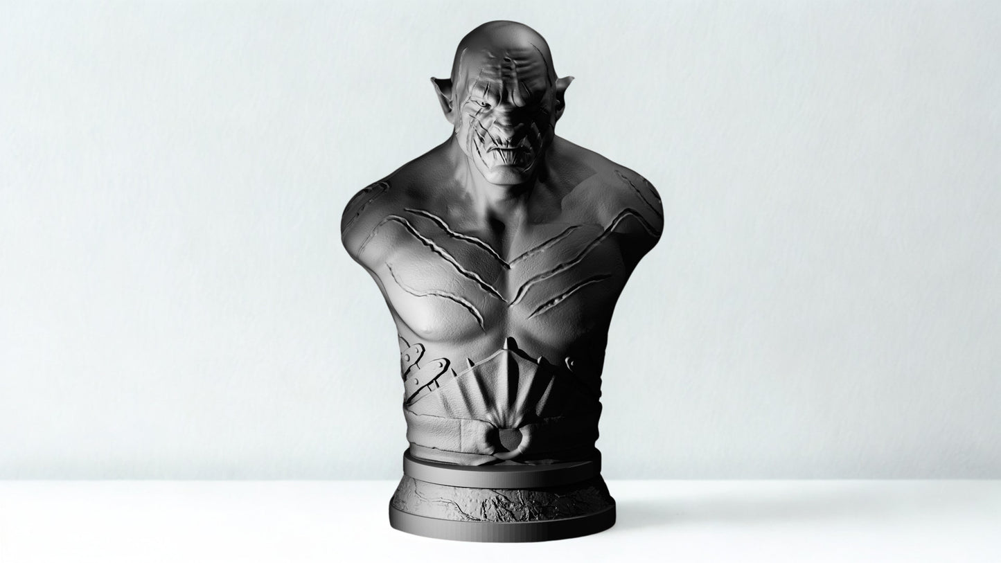 Azog the Defiler Bust Resin Statue Orc Chieftain Figure Unpainted 149mm Fotis Mint