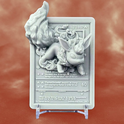 Flareon - 3D Printed Pokemon Card Wall Hanger | Fan Art | Pokemon TCG | Resin Model | ABC3D Models