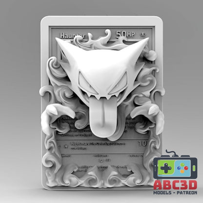 Haunter - 3D Printed Pokemon Card Wall Hanger | Fan Art | Pokemon TCG | Resin Model | ABC3D Models