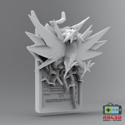 Zapdos - 3D Printed Pokemon Card Wall Hanger | Fan Art | Pokemon TCG | Resin Model | ABC3D Models