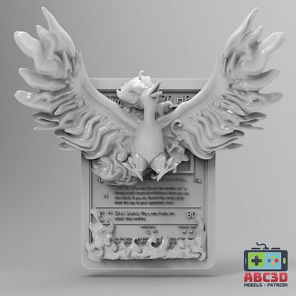 Moltress - 3D Printed Pokemon Card Wall Hanger | Fan Art | Pokemon TCG | Resin Model | ABC3D Models