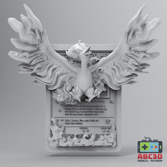 Moltress - 3D Printed Pokemon Card Wall Hanger | Fan Art | Pokemon TCG | Resin Model | ABC3D Models