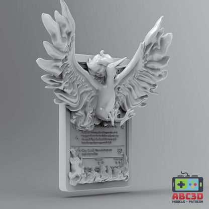 Moltress - 3D Printed Pokemon Card Wall Hanger | Fan Art | Pokemon TCG | Resin Model | ABC3D Models