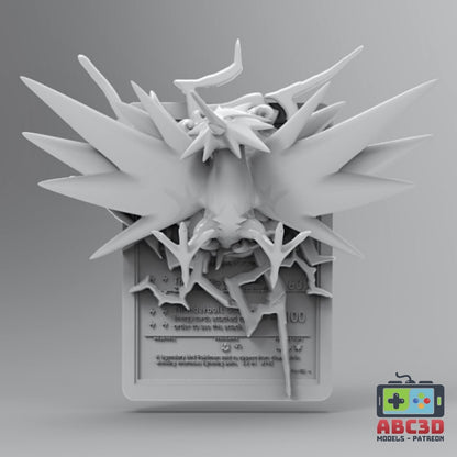 Zapdos - 3D Printed Pokemon Card Wall Hanger | Fan Art | Pokemon TCG | Resin Model | ABC3D Models