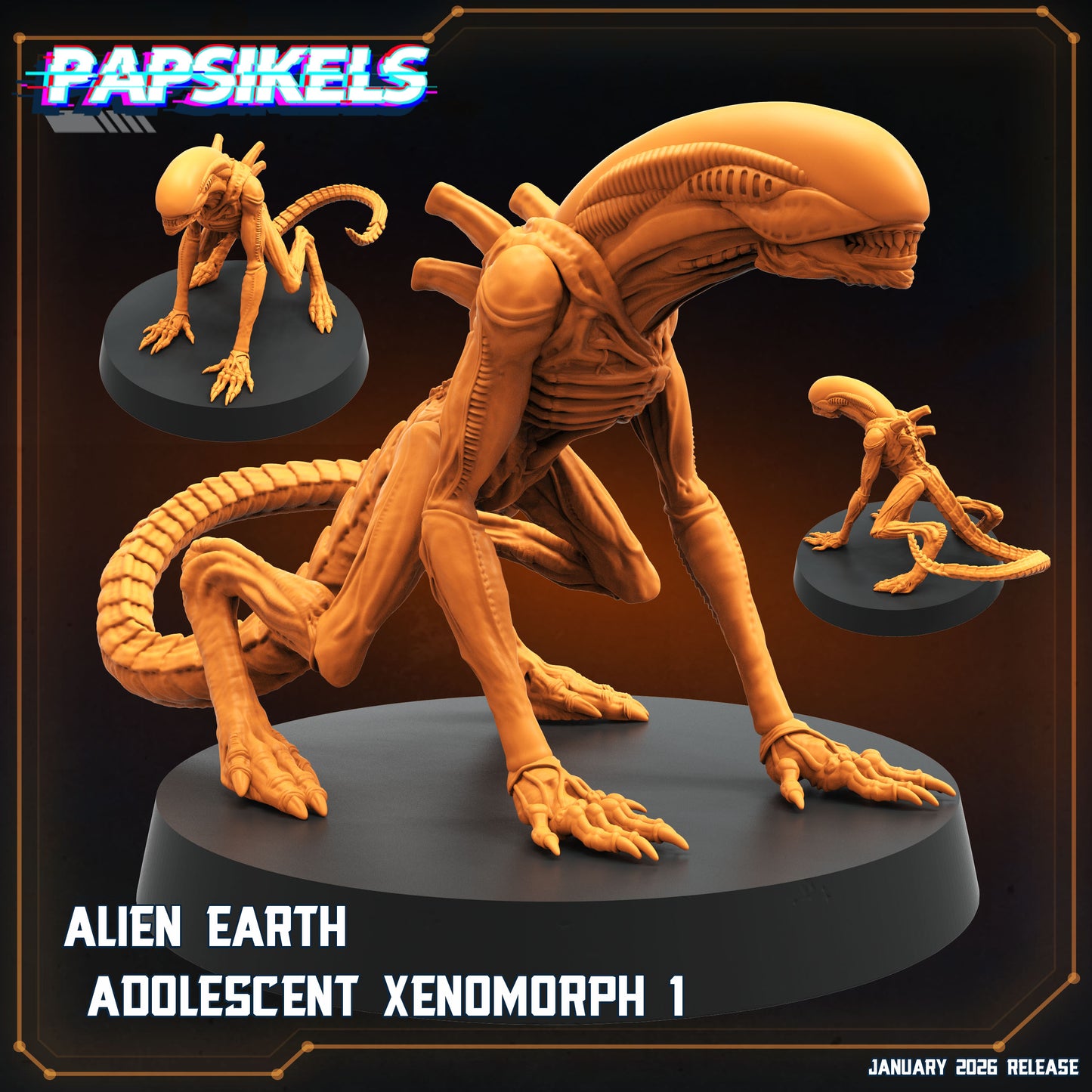 Alien Earth Adolescent Xenomorph Resin Miniature Set Sci Fi Horror Alien Creature 28mm 32mm Papsikels