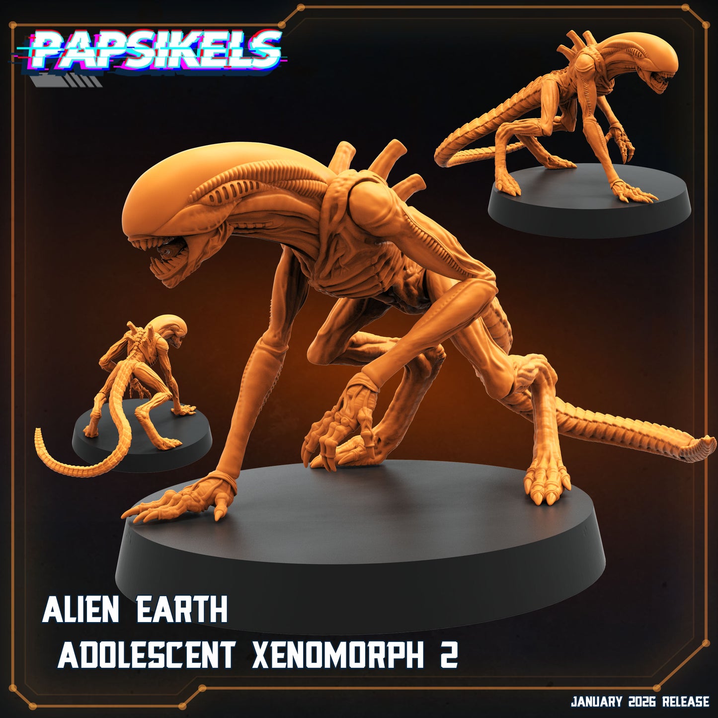 Alien Earth Adolescent Xenomorph Resin Miniature Set Sci Fi Horror Alien Creature 28mm 32mm Papsikels