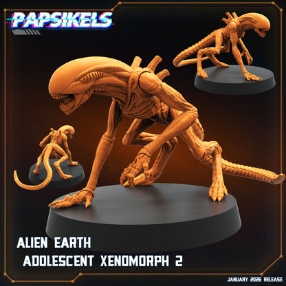 Alien Earth Adolescent Xenomorph Resin Miniature Set Sci Fi Horror Alien Creature 28mm 32mm Papsikels