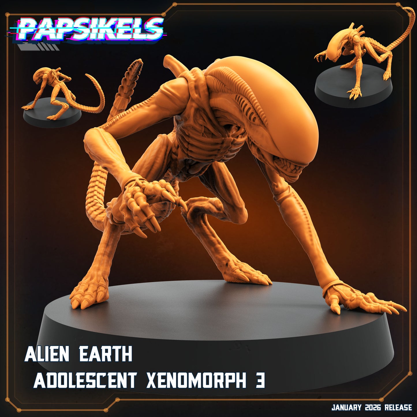 Alien Earth Adolescent Xenomorph Resin Miniature Set Sci Fi Horror Alien Creature 28mm 32mm Papsikels