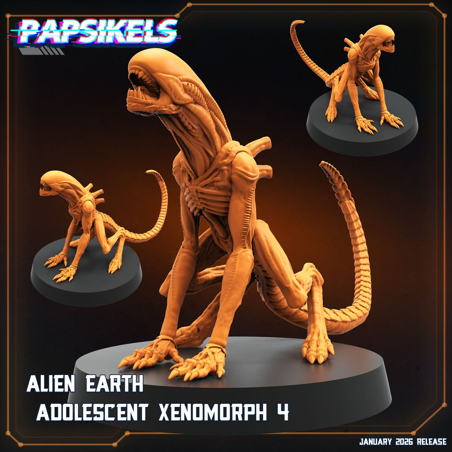 Alien Earth Adolescent Xenomorph Resin Miniature Set Sci Fi Horror Alien Creature 28mm 32mm Papsikels