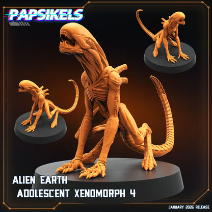 Alien Earth Adolescent Xenomorph Resin Miniature Set Sci Fi Horror Alien Creature 28mm 32mm Papsikels