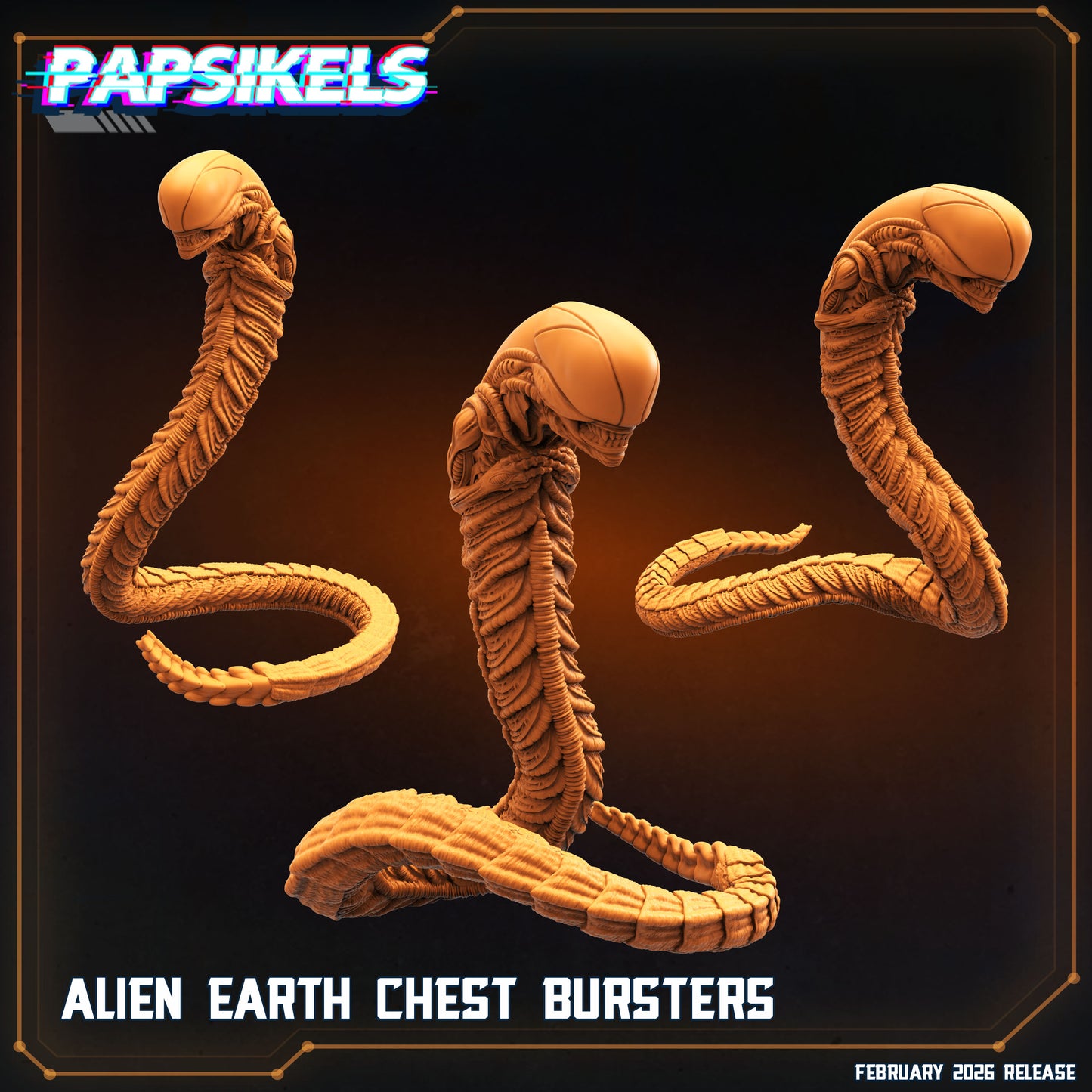 Alien Earth Chest Bursters | Alien Inspired Resin Miniatures | Set of 3 or Individual Xenomorph Parasites 28mm or 32mm Scale Papsikels Sci-Fi