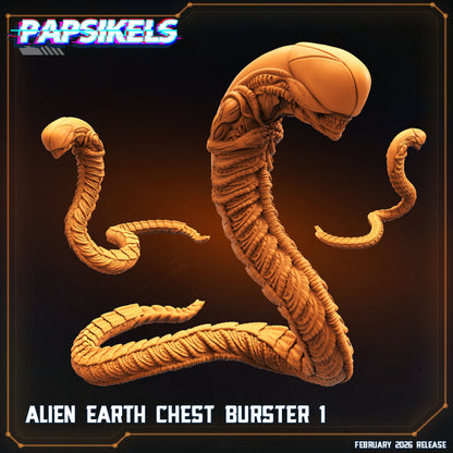 Alien Earth Chest Bursters | Alien Inspired Resin Miniatures | Set of 3 or Individual Xenomorph Parasites 28mm or 32mm Scale Papsikels Sci-Fi