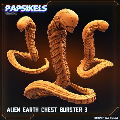 Alien Earth Chest Bursters | Alien Inspired Resin Miniatures | Set of 3 or Individual Xenomorph Parasites 28mm or 32mm Scale Papsikels Sci-Fi