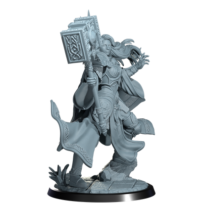 Lyriana Dawnbringer, Aasimar Cleric | Dungeons and Damsels | Cosmondo | 28mm, 32mm, 75mm | Dungeons & Dragons | TTRPG | RPG | Resin