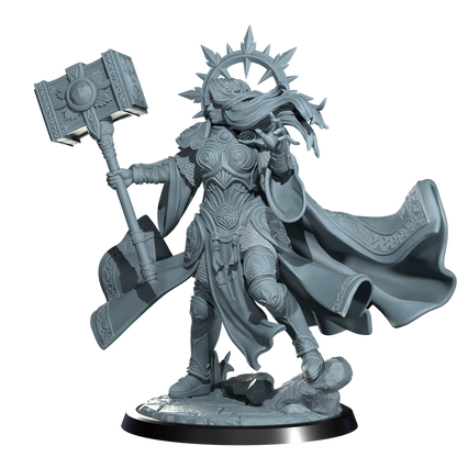 Lyriana Dawnbringer, Aasimar Cleric | Dungeons and Damsels | Cosmondo | 28mm, 32mm, 75mm | Dungeons & Dragons | TTRPG | RPG | Resin