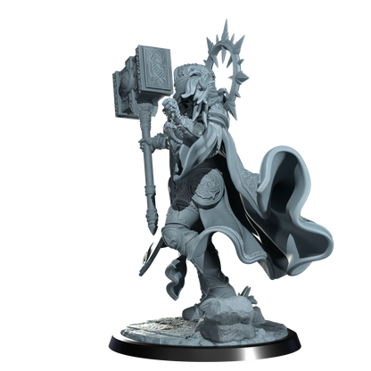 Lyriana Dawnbringer, Aasimar Cleric | Dungeons and Damsels | Cosmondo | 28mm, 32mm, 75mm | Dungeons & Dragons | TTRPG | RPG | Resin
